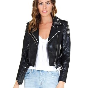 NWT! Pistola studded leather jacket!